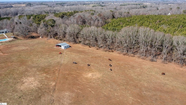 bird's eye view featuring a rural view