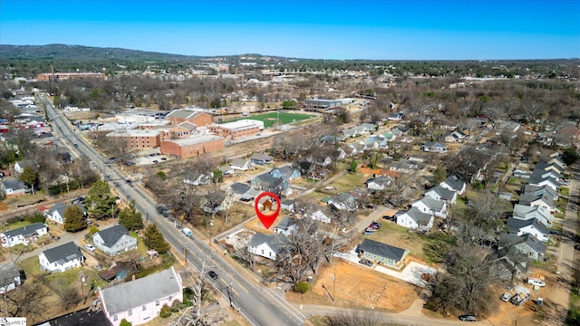 drone / aerial view with a residential view