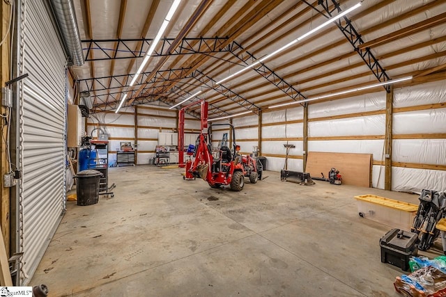 garage featuring metal wall