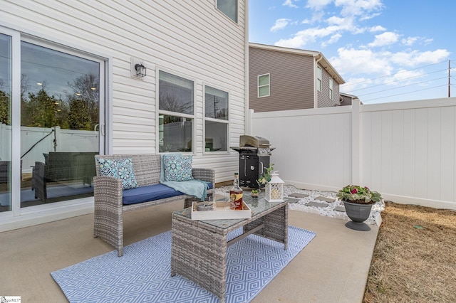 107 Tramore Ln, Fountain Inn, SC 29644 - view of patio / terrace featuring an outdoor hangout area, fence, and area for grilling