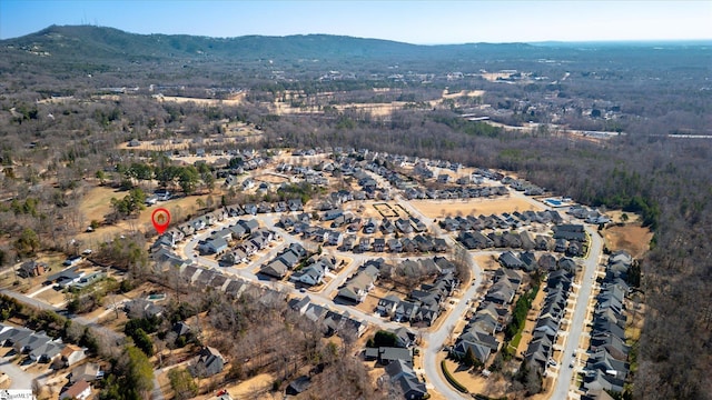 bird's eye view with a residential view and a mountain view