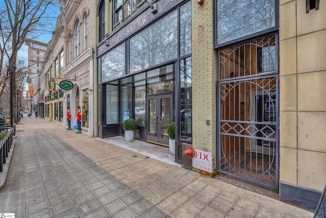 view of exterior entry with french doors