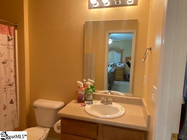 full bath with vanity and toilet