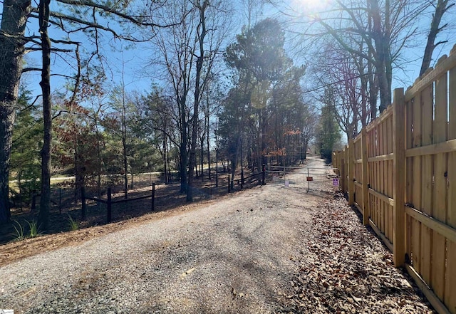 view of road featuring driveway and a gated entry