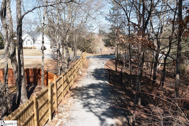 view of road with driveway and a gated entry