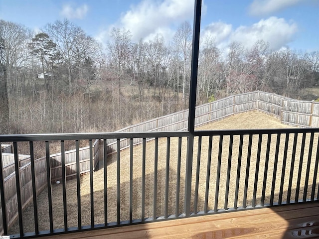 exterior space with a fenced backyard