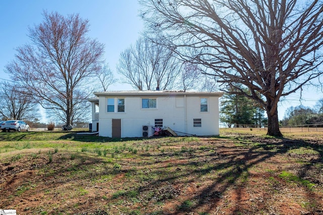 back of property with fence