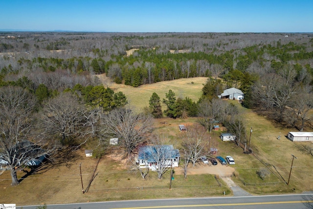 aerial view featuring a rural view