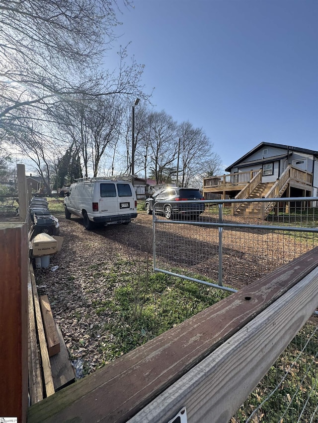 view of yard with stairway