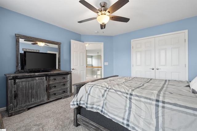 103 Hornbuckle Dr, Easley, SC 29642 - bedroom featuring a closet, a ceiling fan, and carpet flooring