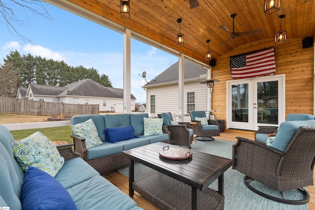 103 Hornbuckle Dr, Easley, SC 29642 - view of patio with french doors, outdoor lounge area, and fence