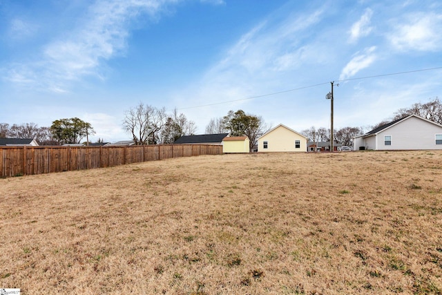 view of yard featuring fence