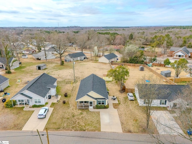 drone / aerial view with a residential view