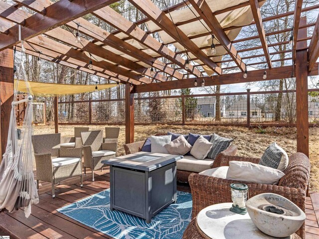 deck with outdoor lounge area