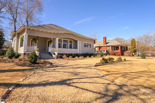 view of front of house featuring covered porch