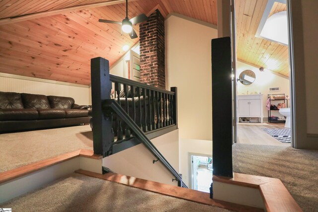 additional living space with lofted ceiling and wooden ceiling