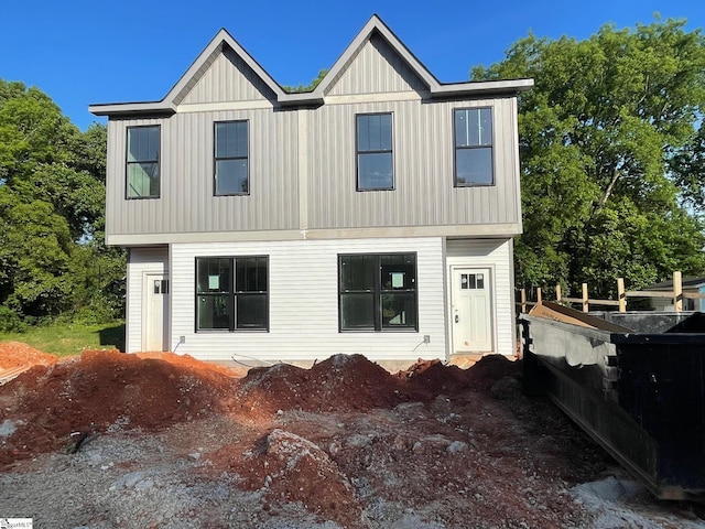 view of front facade with board and batten siding