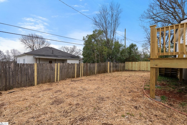 view of yard featuring a fenced backyard