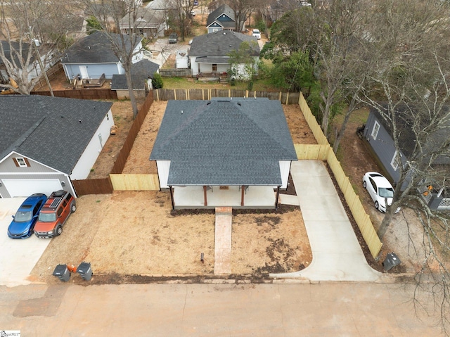 bird's eye view featuring a residential view