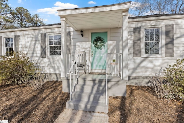 view of doorway to property