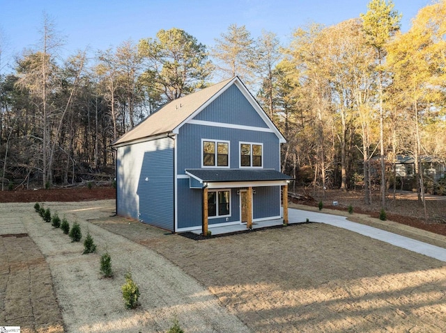 view of front of home with covered porch