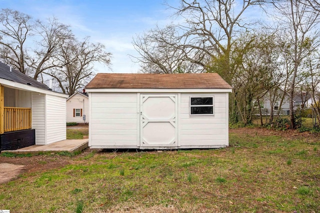 view of shed