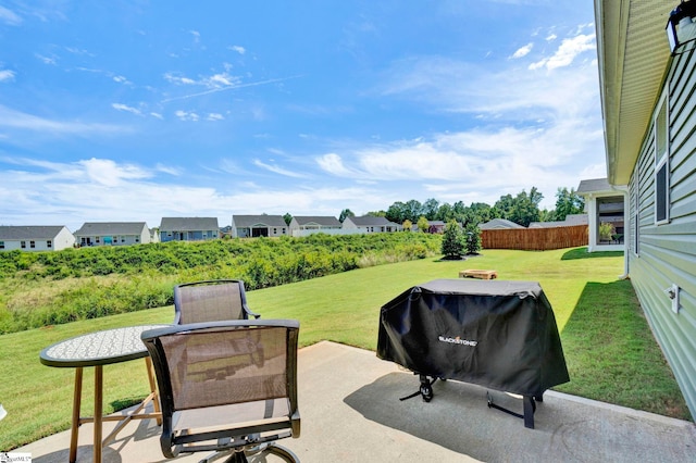 view of patio / terrace with grilling area and fence