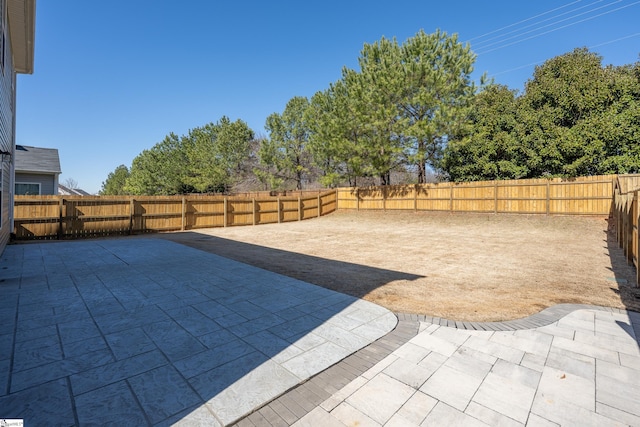 view of patio featuring a fenced backyard