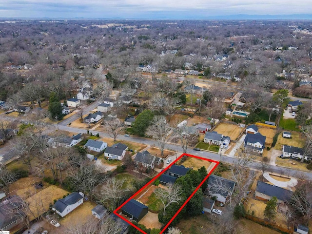 bird's eye view featuring a residential view