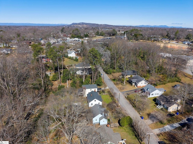 birds eye view of property featuring a mountain view