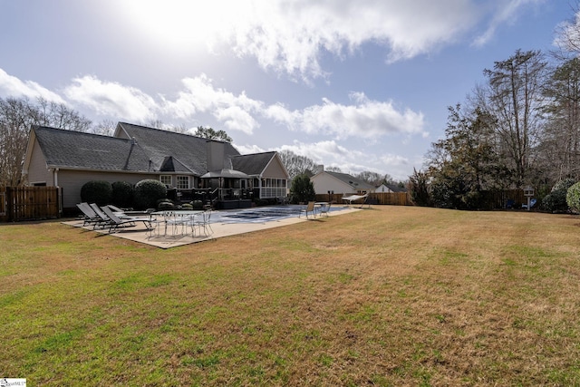 view of yard with a patio area and fence