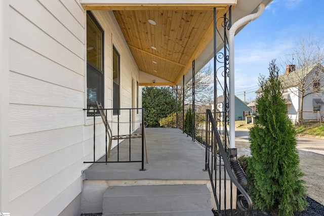 view of patio featuring covered porch