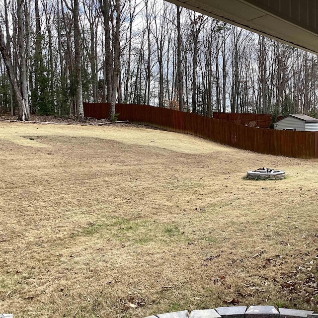 view of yard with fence