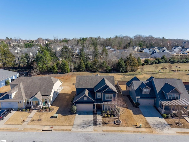 aerial view with a residential view