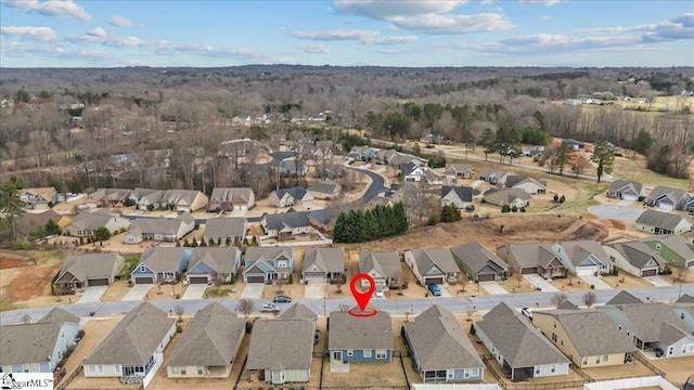 aerial view with a residential view