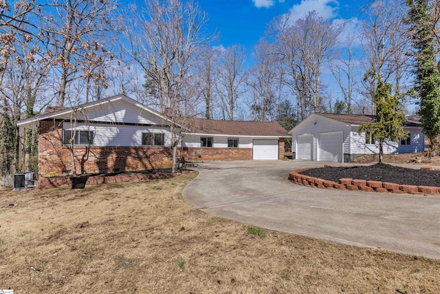 single story home with brick siding