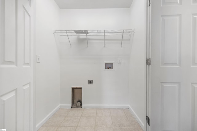 washroom with laundry area, baseboards, washer hookup, and electric dryer hookup