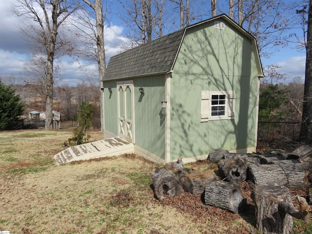 view of shed