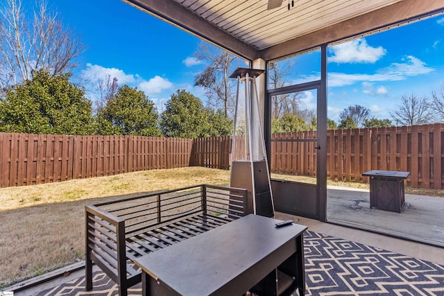 view of patio featuring a fenced backyard