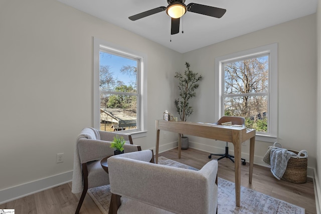 14 Arden Street Units A & B, Greenville, SC 29607 - home office featuring ceiling fan, baseboards, and wood finished floors