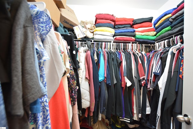 spacious closet featuring wood finished floors