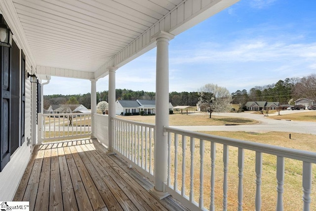 wooden deck featuring a porch