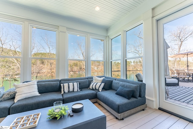 sunroom with plenty of natural light