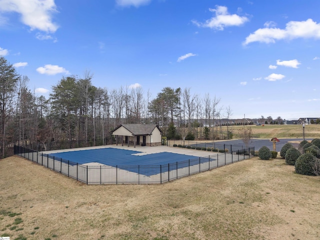 view of pool with a fenced in pool, a patio, and fence