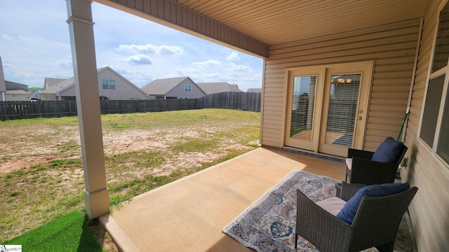 view of patio with a fenced backyard