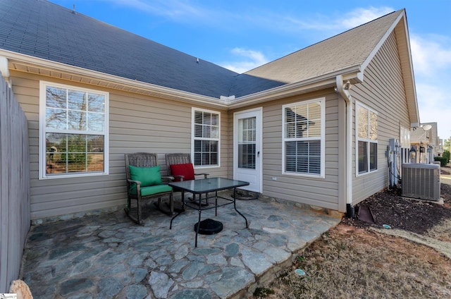 view of patio / terrace featuring central AC unit