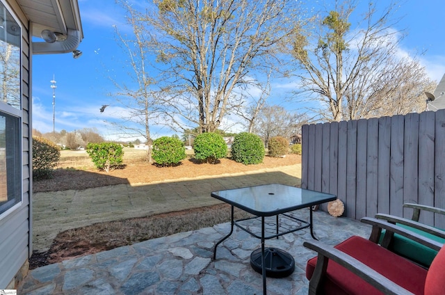 view of patio / terrace with fence