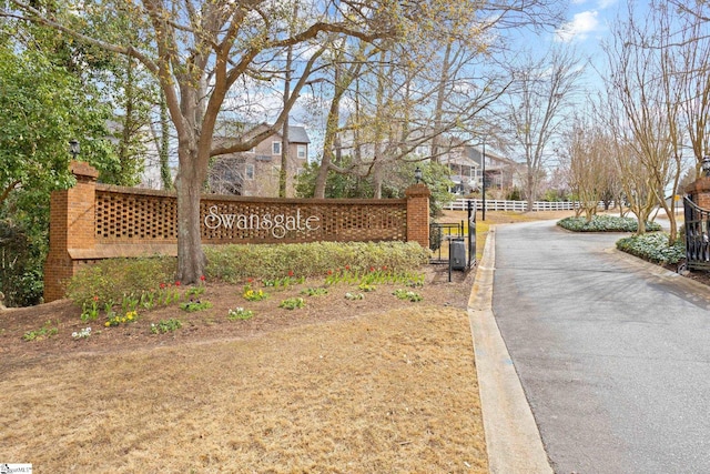 view of community sign