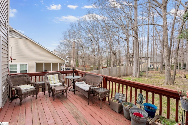 wooden terrace with fence