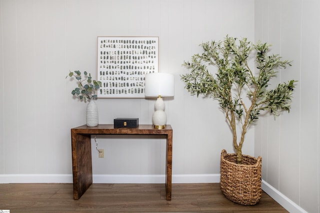 details featuring wood finished floors and baseboards